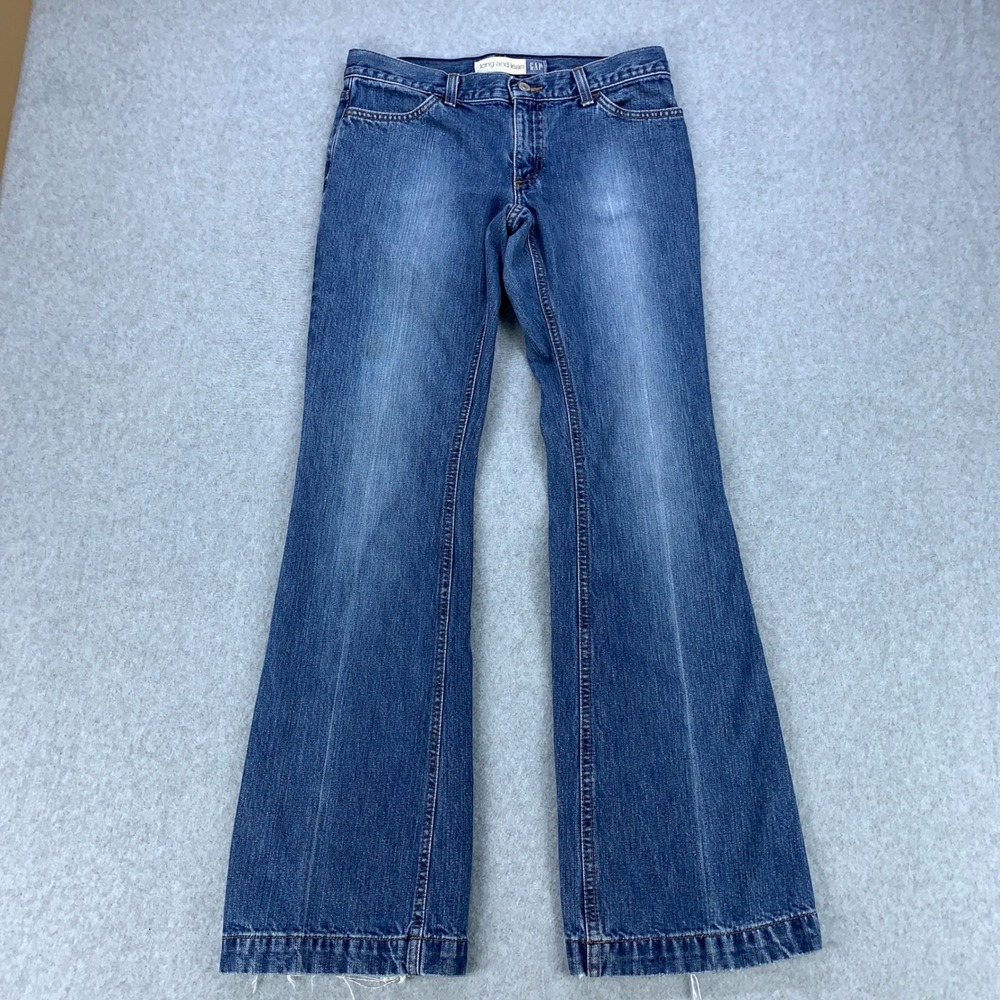 Gap Long and Lean Jeans Womens 30x30 Blue Flare Bootcut Mid Rise Denim
